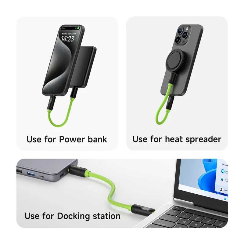 Hagibis Cable USB-C corto 240W PD 40Gbps con pantalla LED TB4/3 - imagen 4