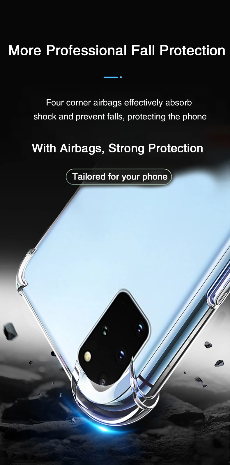 Funda TPU transparente vista frontal