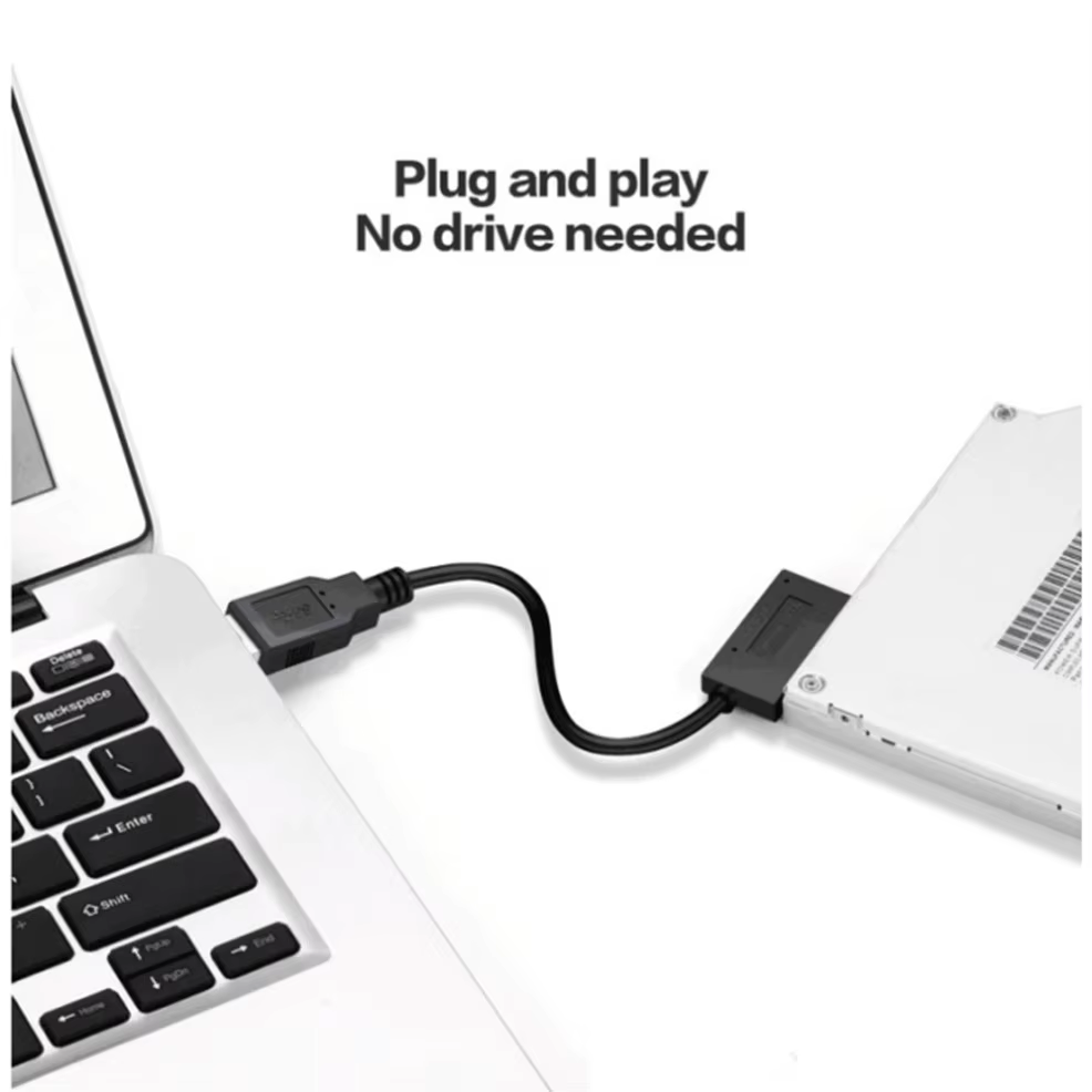 Unidad óptica slimline conectada al adaptador