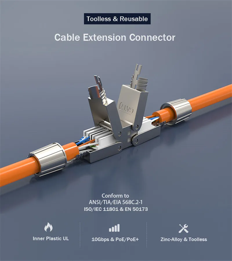 Adaptador extensor Ethernet RJ45 HEDANP completamente metálico