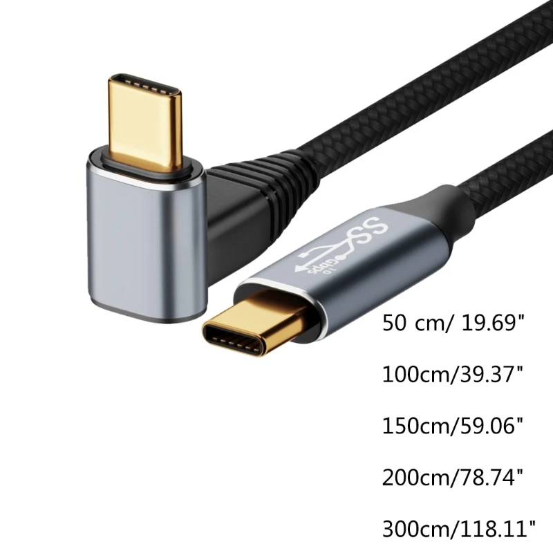 Cable USB-C Ángulo Recto Carga Rápida PD Bidireccional Antitracción - imagen 4