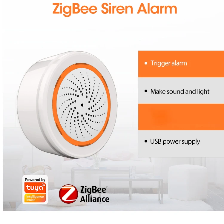 Sirena ONENUO Zigbee con luz estroboscópica