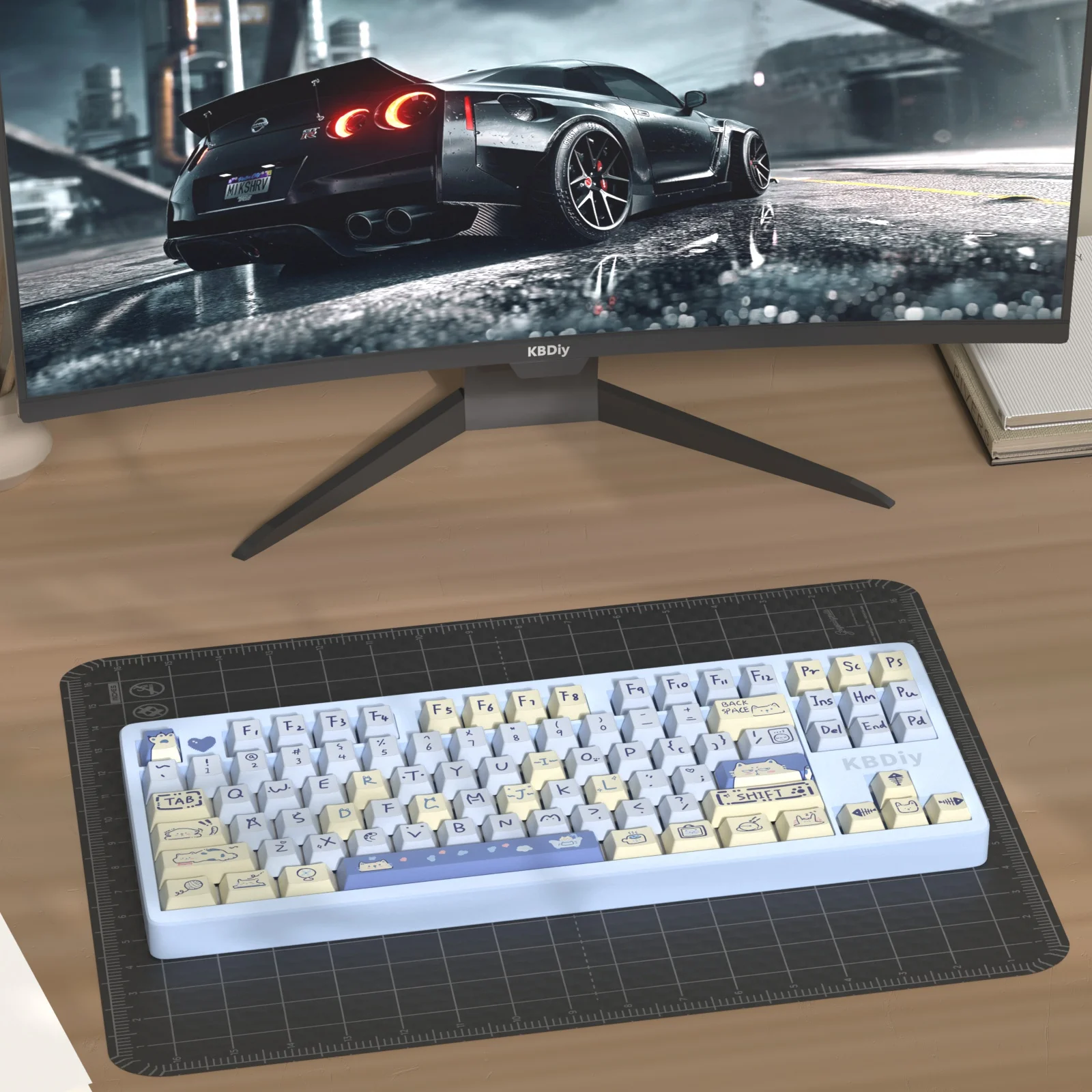 KBDiy Teclas Perfil Cherry PBT MX Gaming Meow Azul Teclado Mecánico - imagen 4