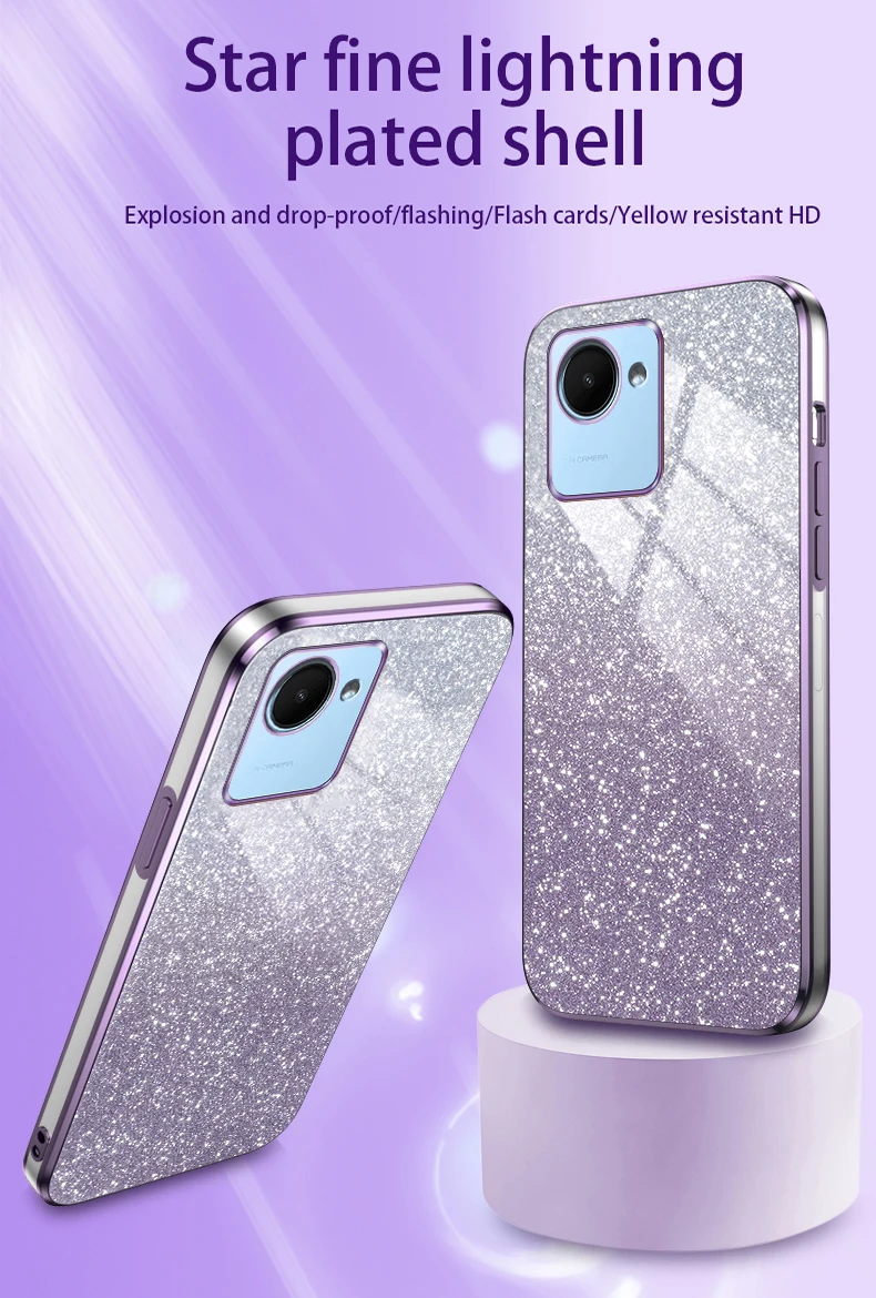 Funda trasera silicota brillo degradado para Realme C30