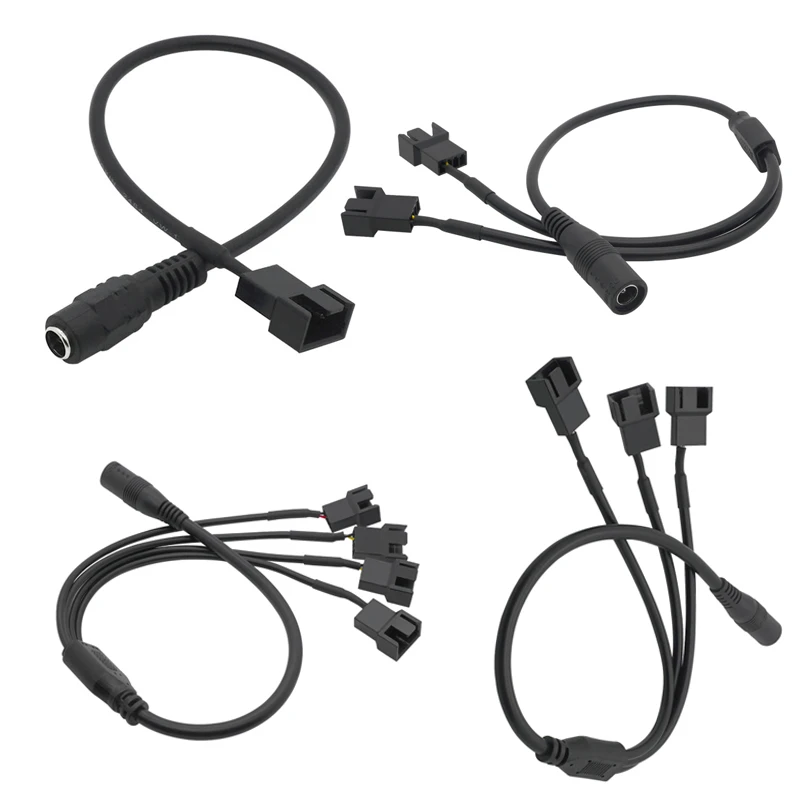 Adaptador 1 a 4 Ventiladores PWM 4 Pin 12V – Conector DC 5,5 x 2,1 mm - imagen 4