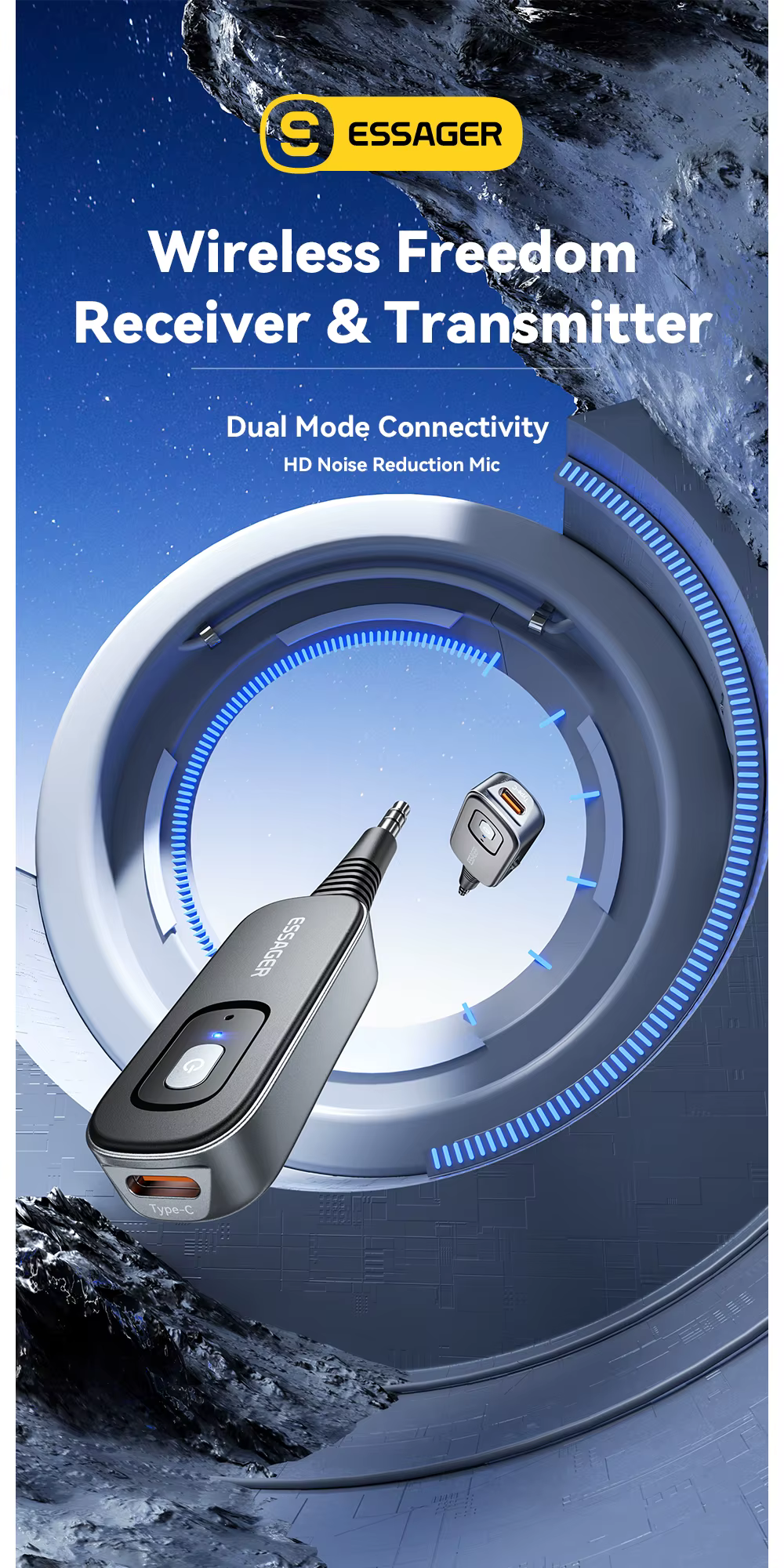 Receptor Bluetooth para coche y auriculares
