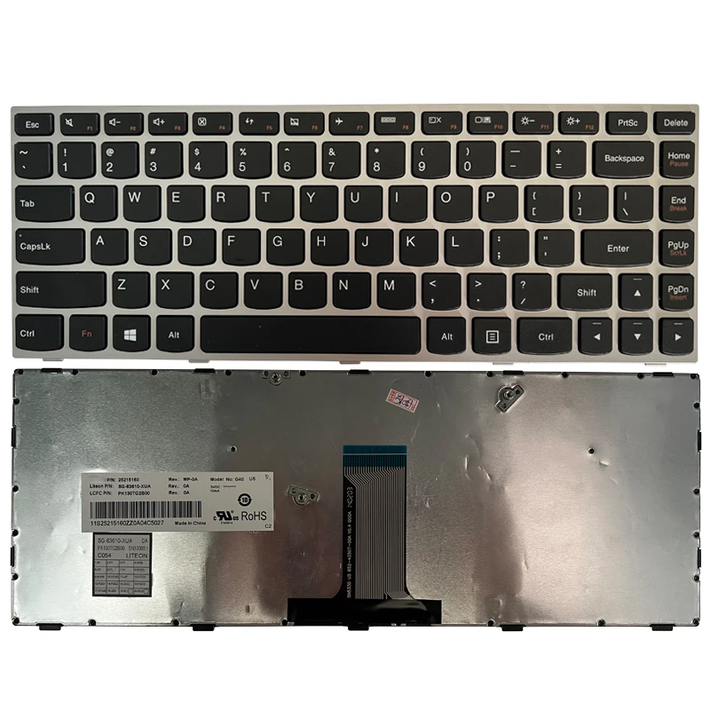 Teclado Lenovo IdeaPad G40 vista posterior