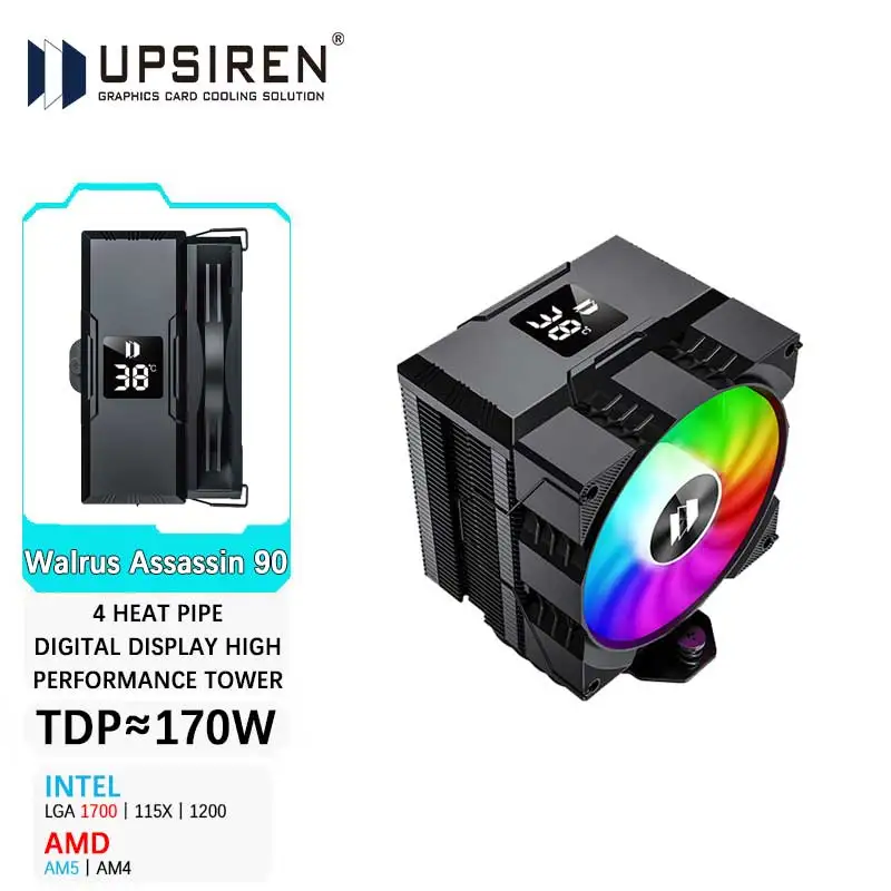 UPSIREN Walrus Assassin 90 Refrigerador CPU Heatpipe LGA1700 - imagen 3