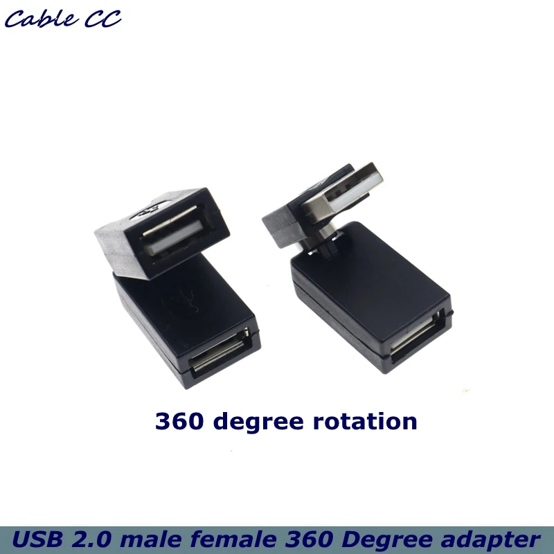 Adaptador USB 2.0 Macho a Doble Hembra Giratorio 360° - imagen 2