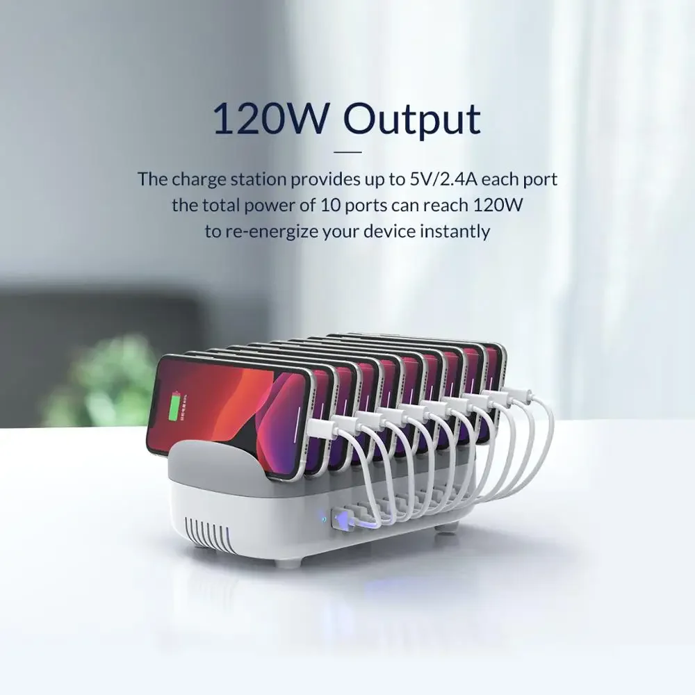 ORICO Estación de Carga USB PD 120W - Cargador Rápido para iPhone