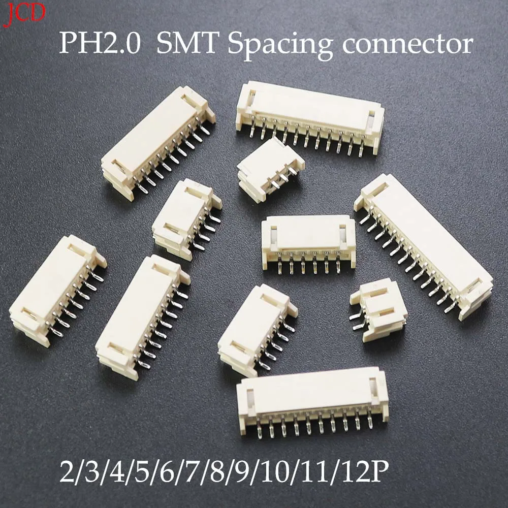 Conector SMT PH 2,0mm Horizontal 2-12 Pines - imagen 2