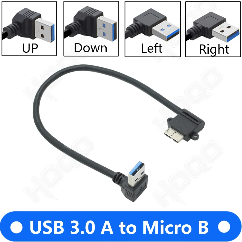 Cable USB 3.0 A macho a Micro B 90 arriba izquierda corto datos carga - imagen 4