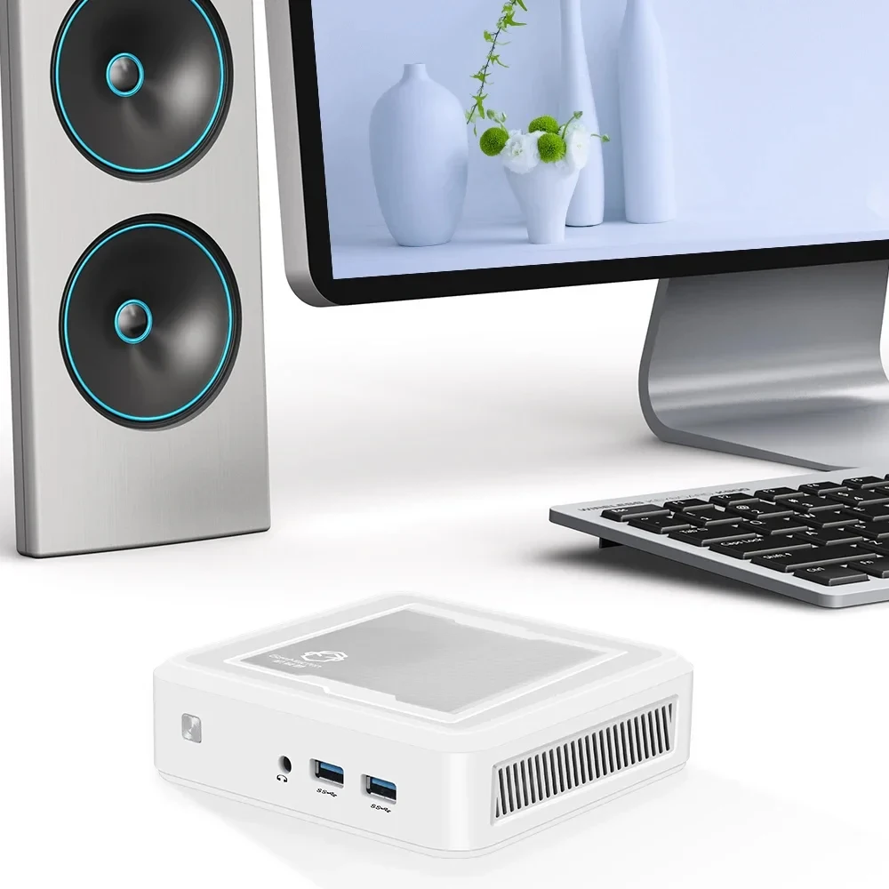 Mini PC Ryzen vista superior con detalle