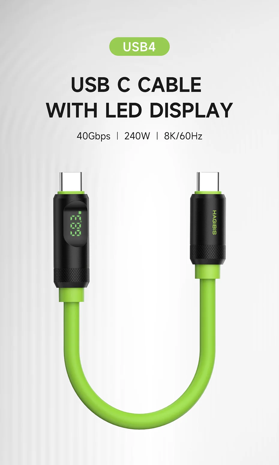 Cable Hagibis con pantalla LED