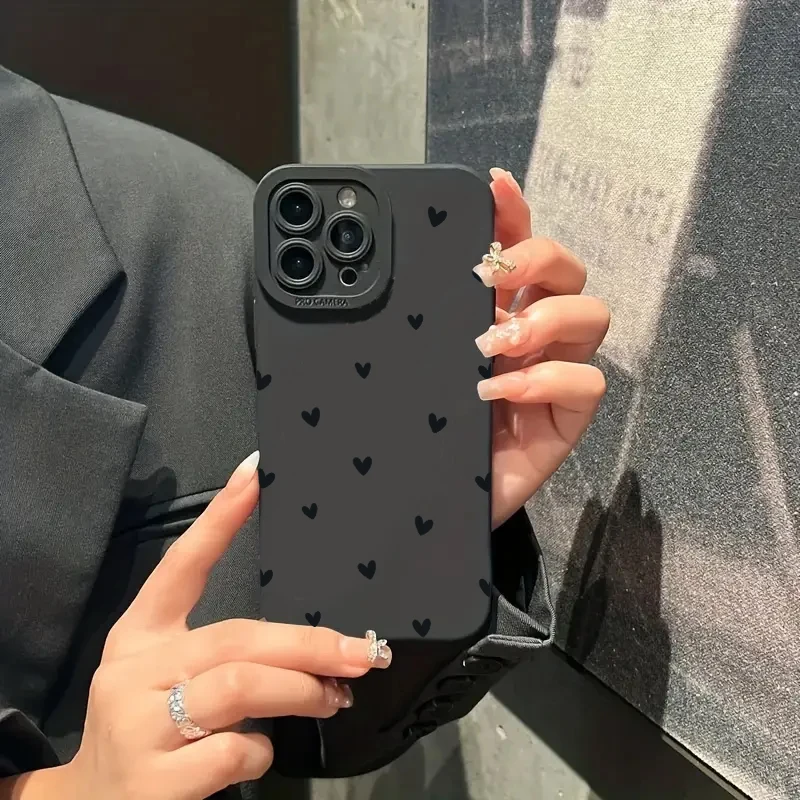 Funda Silicona Xiaomi Redmi Note 13 – Corazón Negro Antigolpes - imagen 5