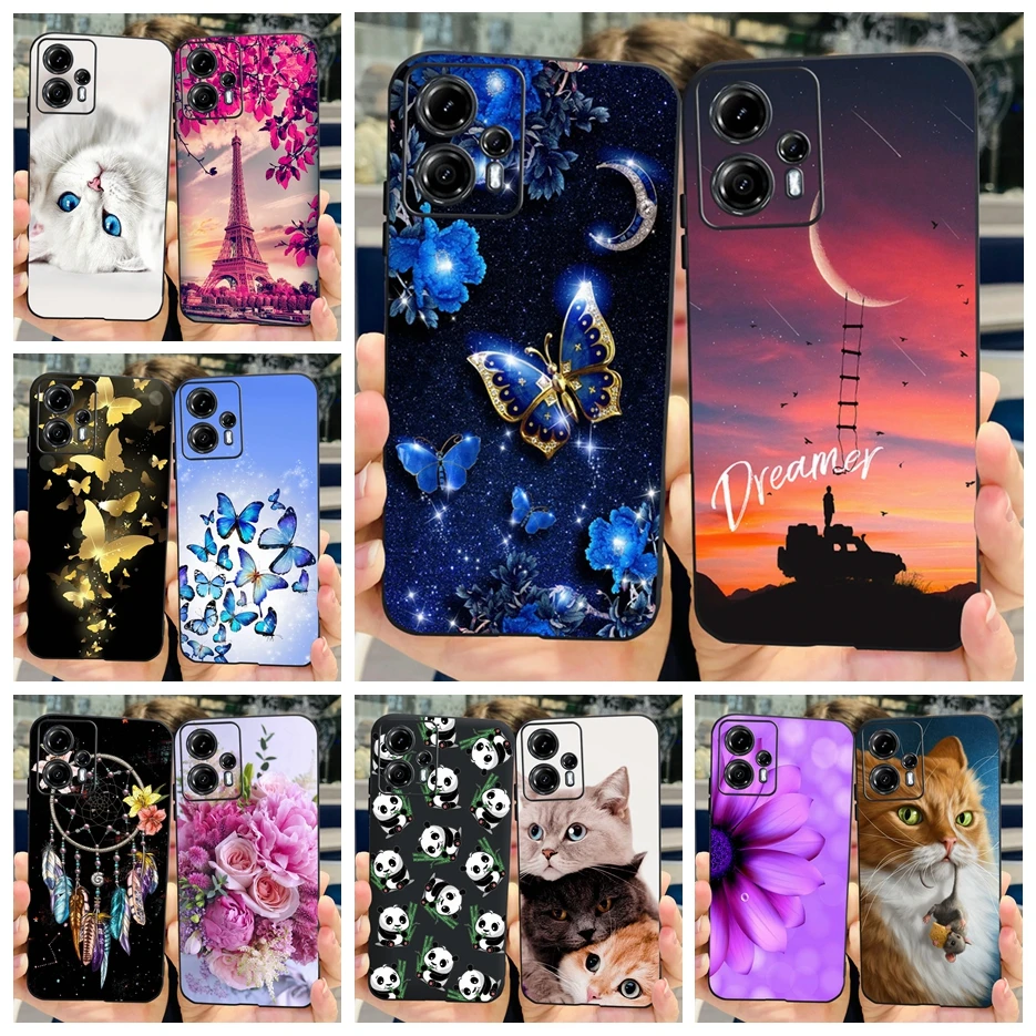 Funda TPU Motorola Moto G23 – Diseño Gato Mariposa Suave Fina