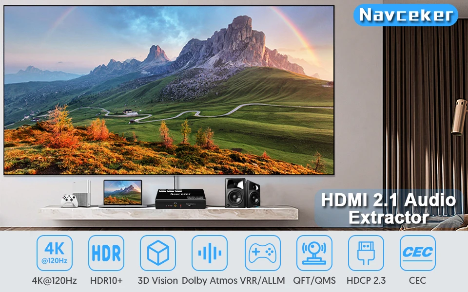 Extractor de audio HDMI Navceker 8K