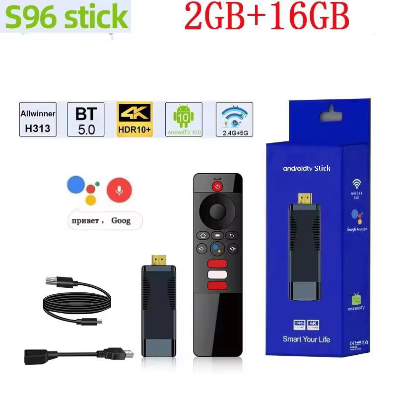 S96 TV Stick Android 10 con 4K HDR10, Wi-Fi y Bluetooth - imagen 2