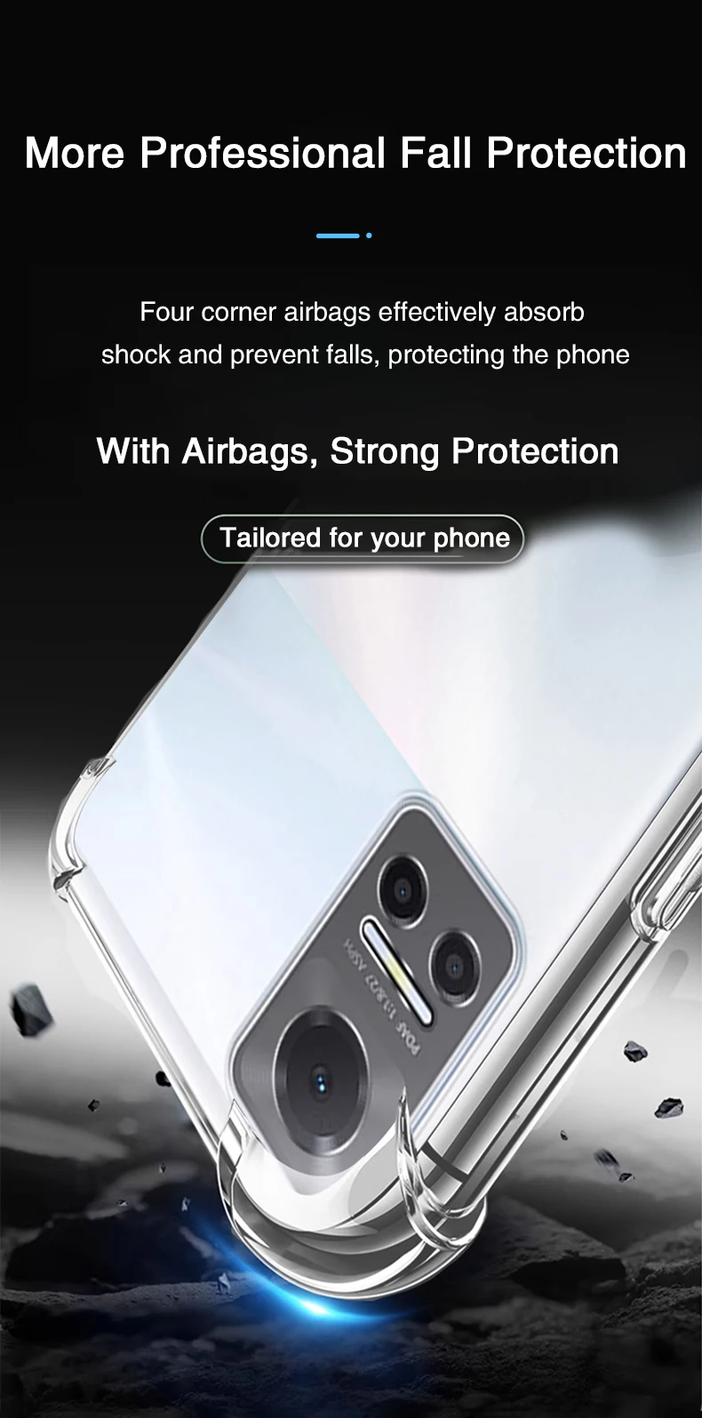 Funda de silicona transparente compatible con Honor Play 6T, 6C y 6T Pro