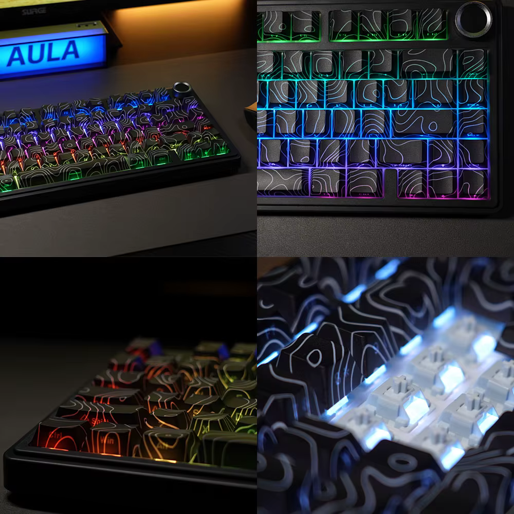 Teclado mecánico inalámbrico AULA F75 Pro con diseño compacto del 75 %
