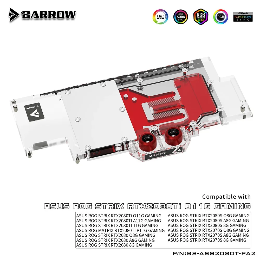 Bloque de Agua Barrow GPU Compatible ASUS ROG STRIX RTX 2080 - ARGB - imagen 5