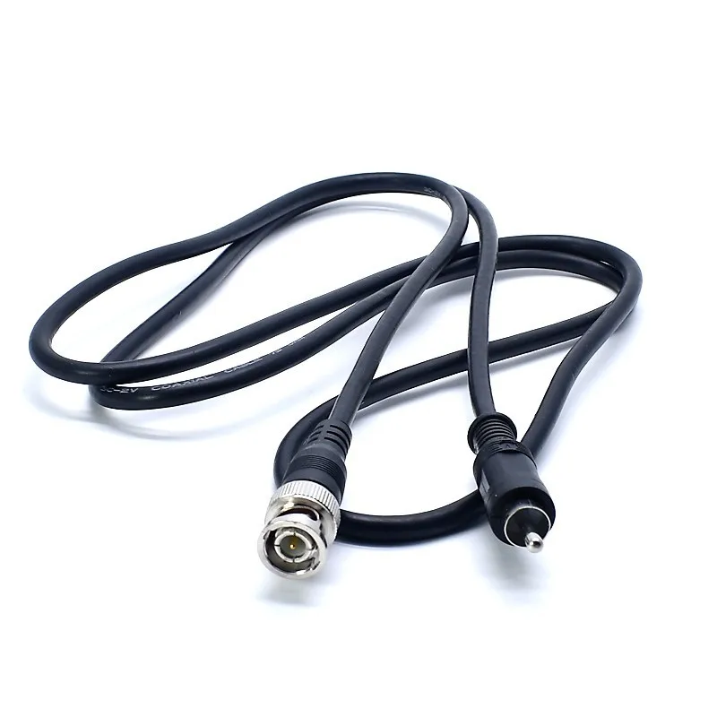 Conector BNC macho y RCA macho detalle