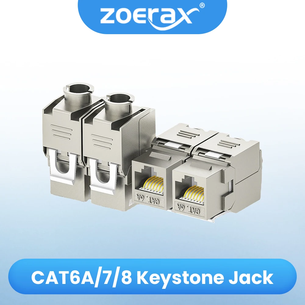 ZoeRax Keystone RJ45 Blindado Cat6A/Cat7 180 Grados