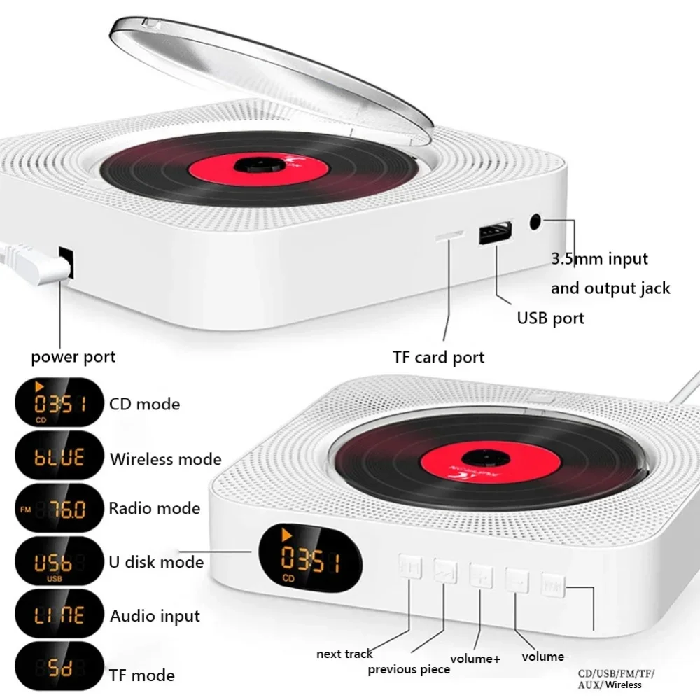 Reproductor de CD con soporte de escritorio