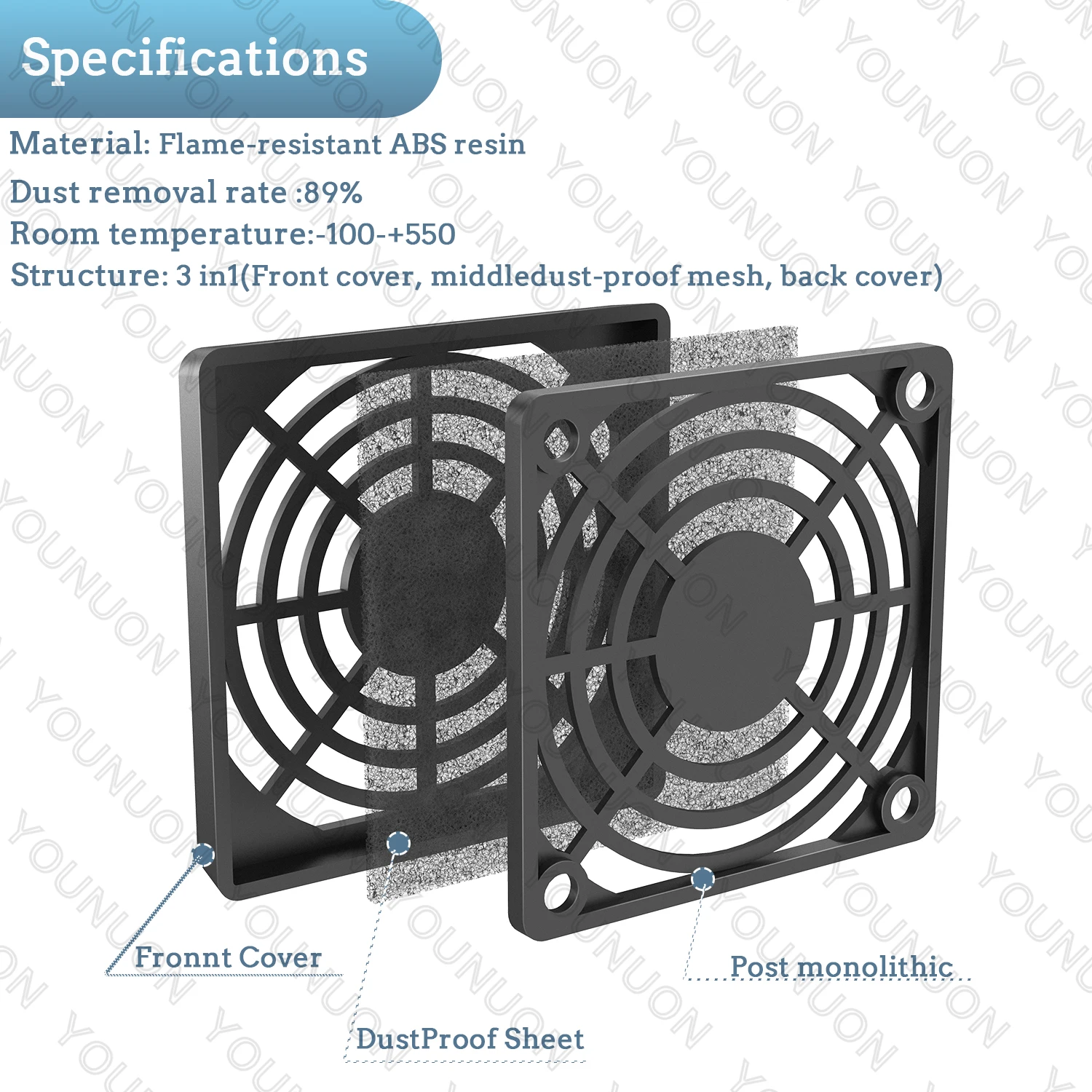 YOUNUON Protector Polvo para Ventilador PC - imagen 3