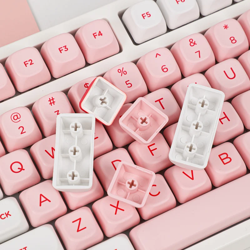 Teclado mecánico AULA F75 / GK61 / Anne Pro 2 Teclas PBT Flamenco - imagen 4