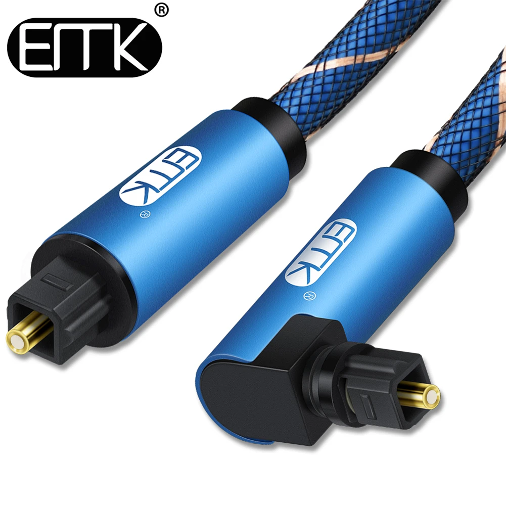 EMK Cable Toslink Optico Corto 90 Grados SPDIF - Audio Digital - imagen 3