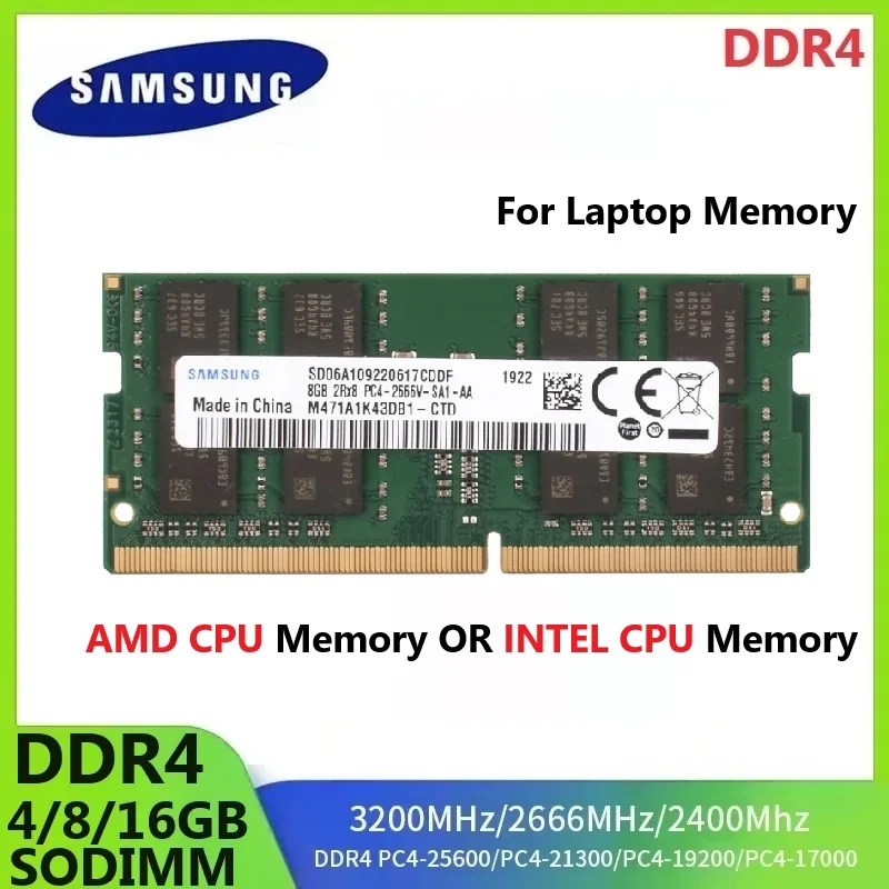 Samsung DDR4 SODIMM RAM para portátil - 4-16GB 3200/2666/2400 - imagen 2