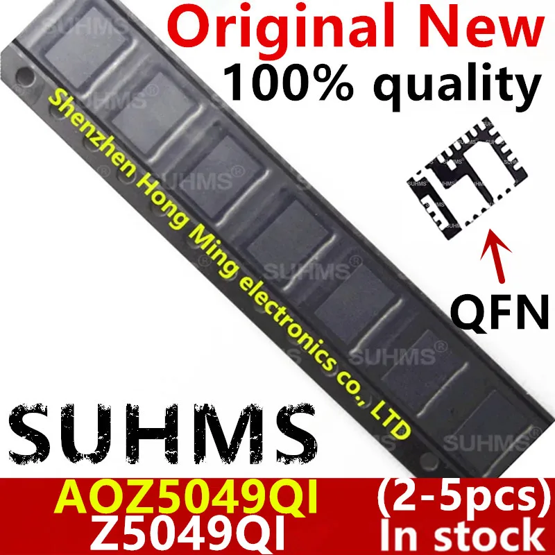 Vista frontal del chipset AOZ5049QI en su encapsulado QFN-24
