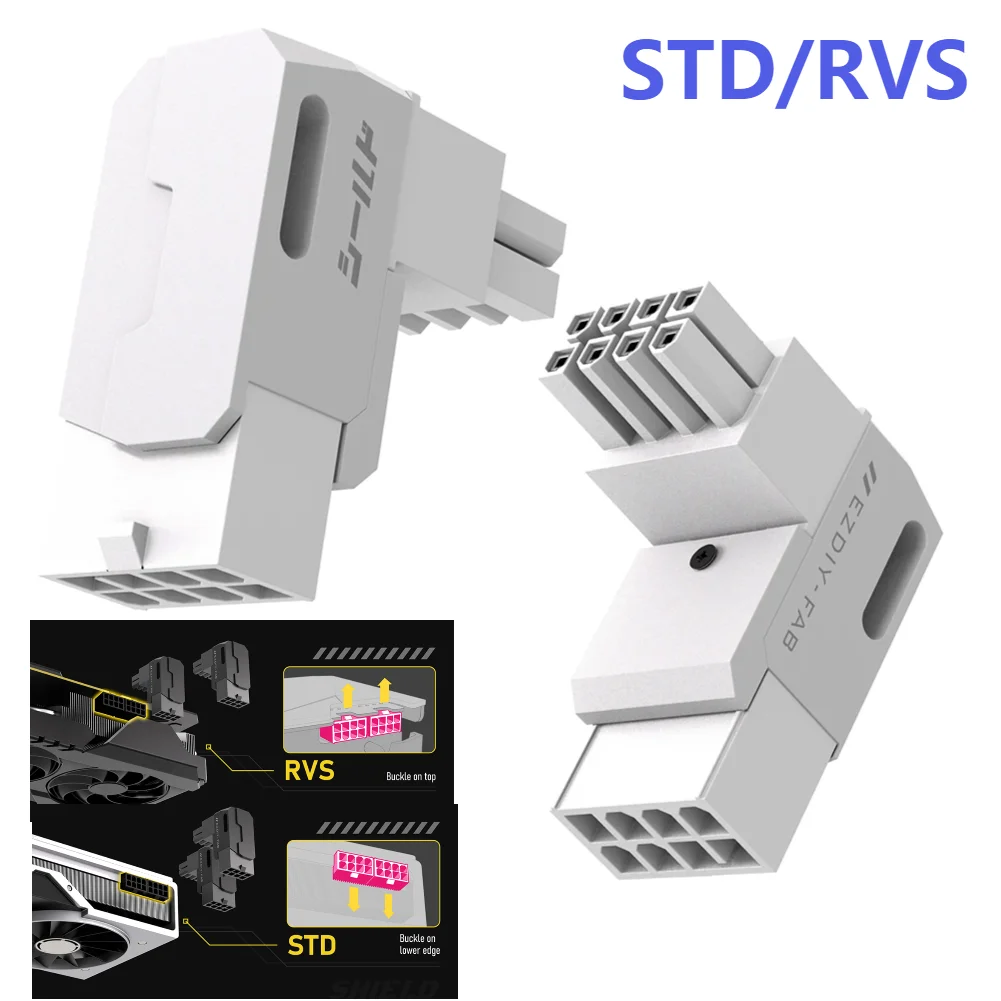 Cable Alimentación PCIe 8 Pines 90° para Tarjeta Gráfica