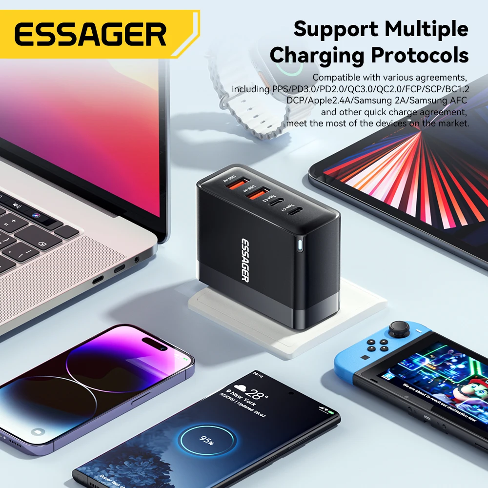 Essager Cargador GaN USB-C 100W para Portátil PD - imagen 2