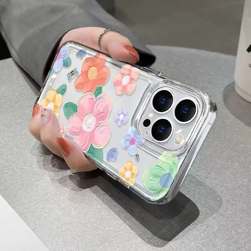 Funda Silicona iPhone 15 Pro Max – Flores Transparente Antigolpes - imagen 4