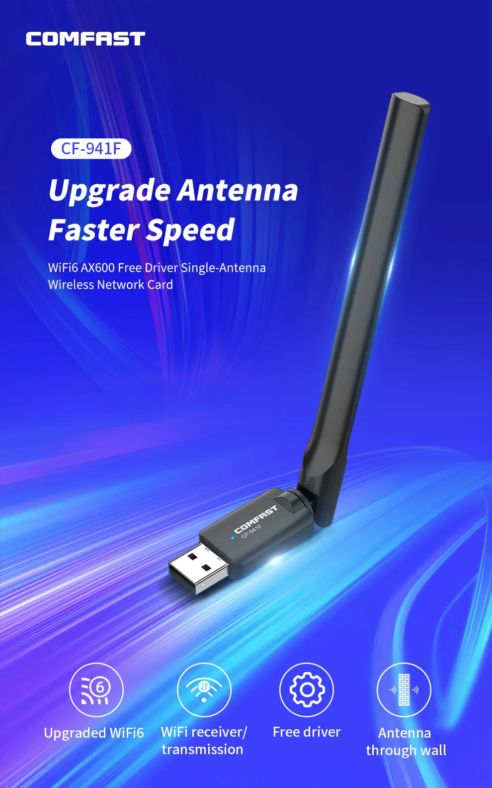 COMFAST AX600 Adaptador USB WiFi 6 2.4/5 GHz 572 Mbps - imagen 5