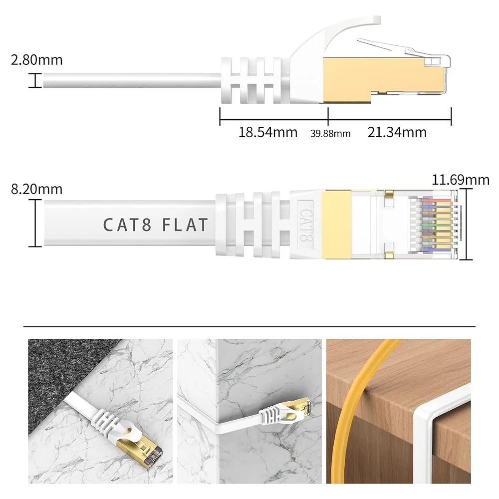 Cable Cat7 enrollado mostrando flexibilidad