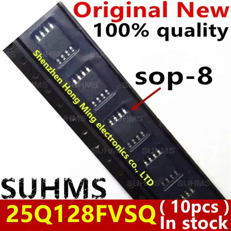 Chip de memoria flash W25Q128 vista superior