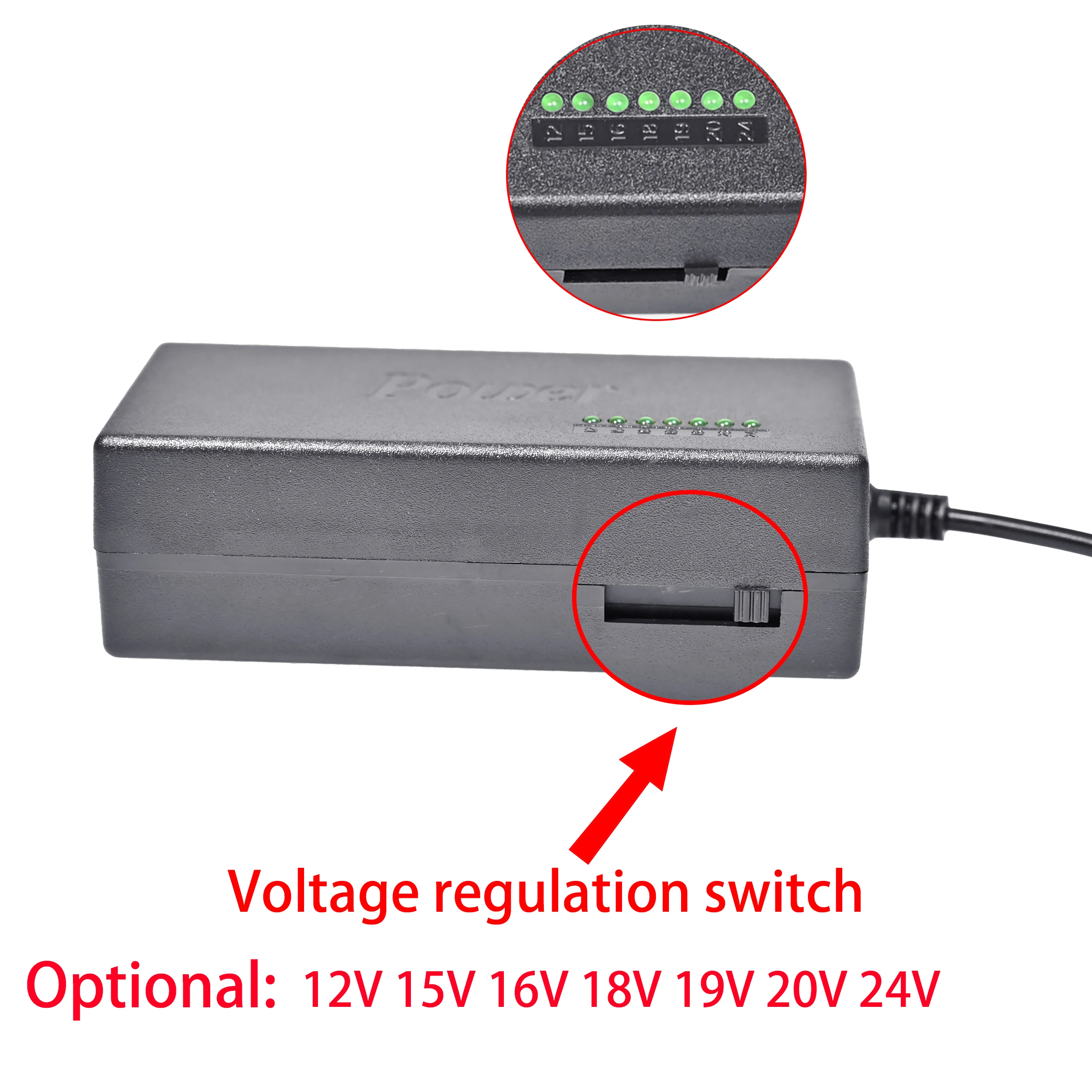 Adaptador conectado a un portátil Lenovo en una mesa de trabajo