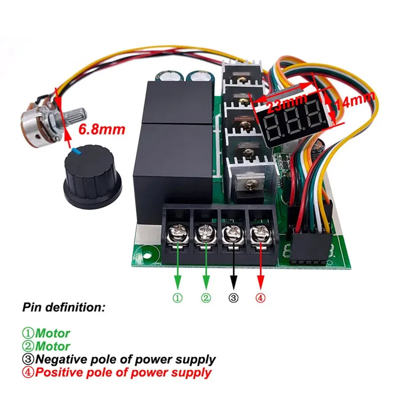 Controlador de velocidad PWM CNMAWAY para instalaciones de 12 V y 24 V