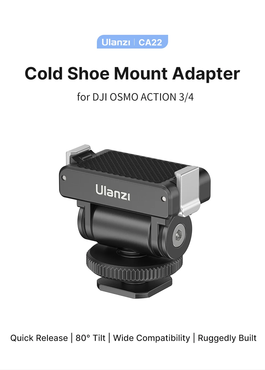 Adaptador CA22 montado en Osmo Action