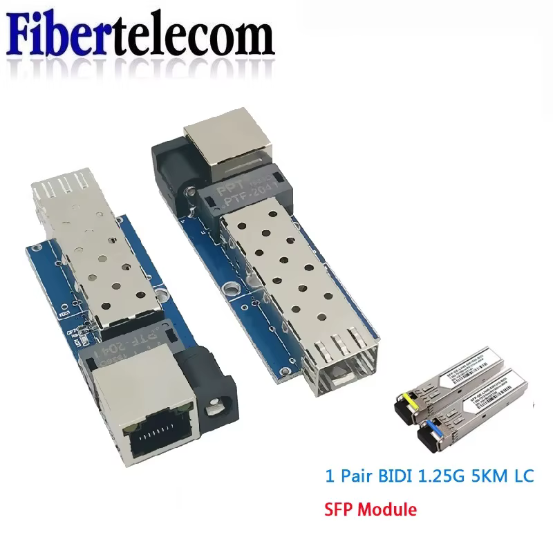 Mini RPOE Convertidora de Medios Fibra SFP RJ45 Ethernet - imagen 3