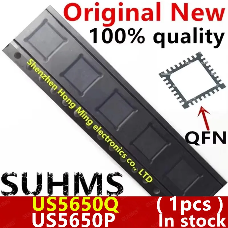 Vista frontal del chipset US5650 QFN-32