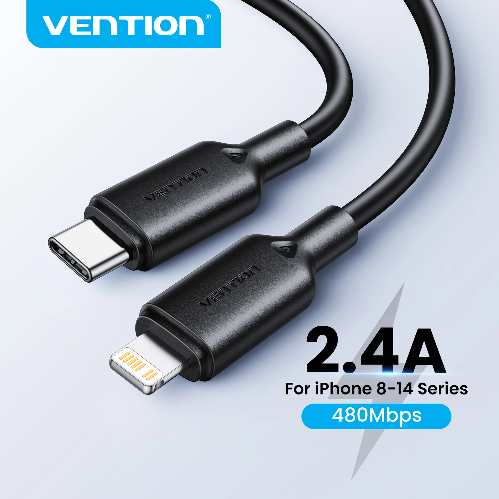 Cable Vention USB Lightning para iPhone/iPad – Carga Rápida - imagen 2