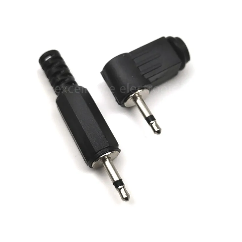 Conector de audio mono 2,5mm tipo cable, conjunto de cinco unidades