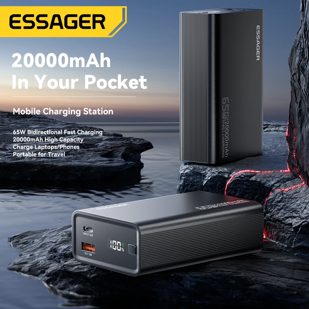Essager Power Bank 65W – Carga Rápida USB-C Portátil - imagen 4
