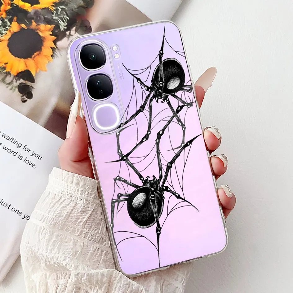 Funda Silicona TPU Vivo V40 Lite – Floral Transparente Antigolpes - imagen 3