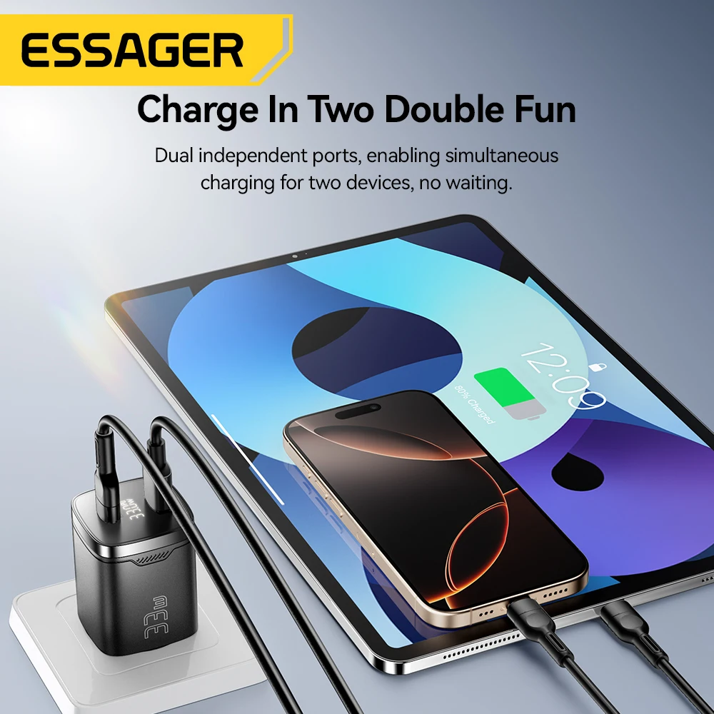 Cargador USB-C GaN con Pantalla Digital y Carga Rápida PD - imagen 5