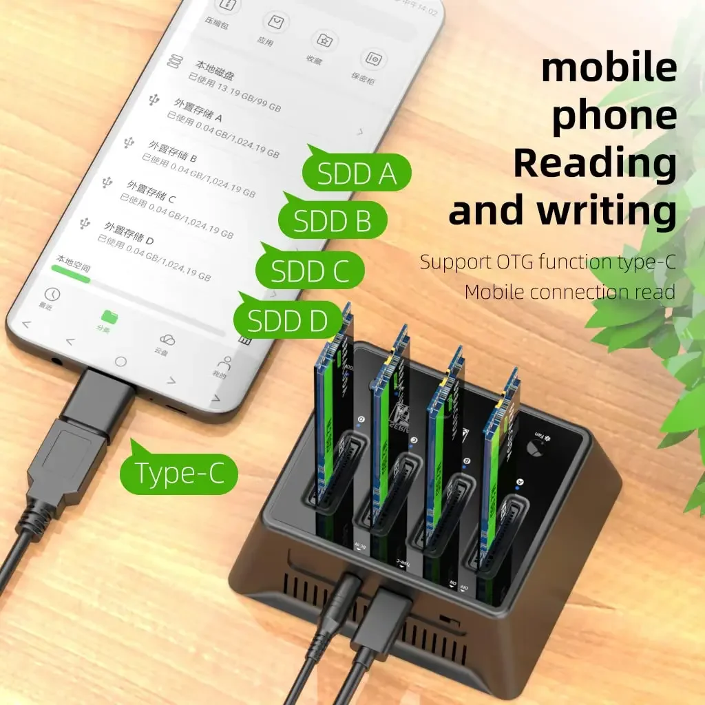 MAIWO Estación de acoplamiento M.2 NVMe y NGFF USB-C - imagen 5